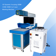 3D Dynamic Focus 120w 200W 300w CO2Laser Marking máquina de corte para descascar camada de tinta de copo de aço inoxidável