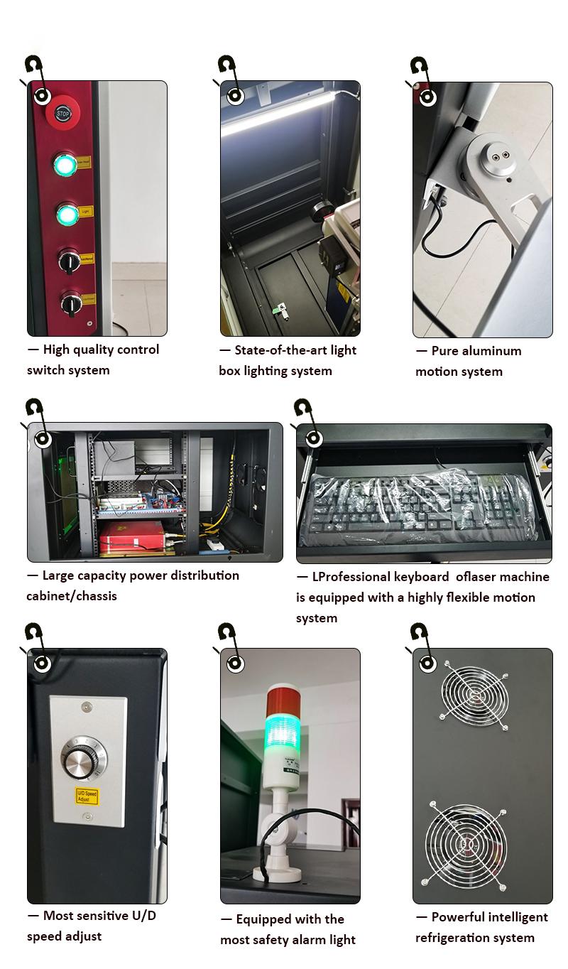 Máquina de marcação a laser de fibra 20W 30W JPT MOPA máquina de gravação a laser com rotativo